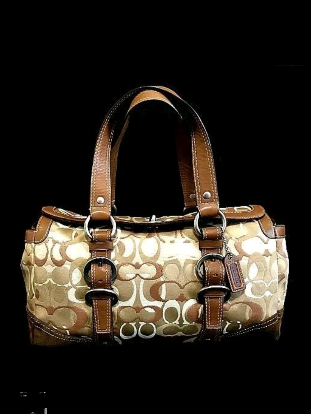 Special Edition Optic  & Coach Chelsea  Leather Bag - Tan Interior Accent